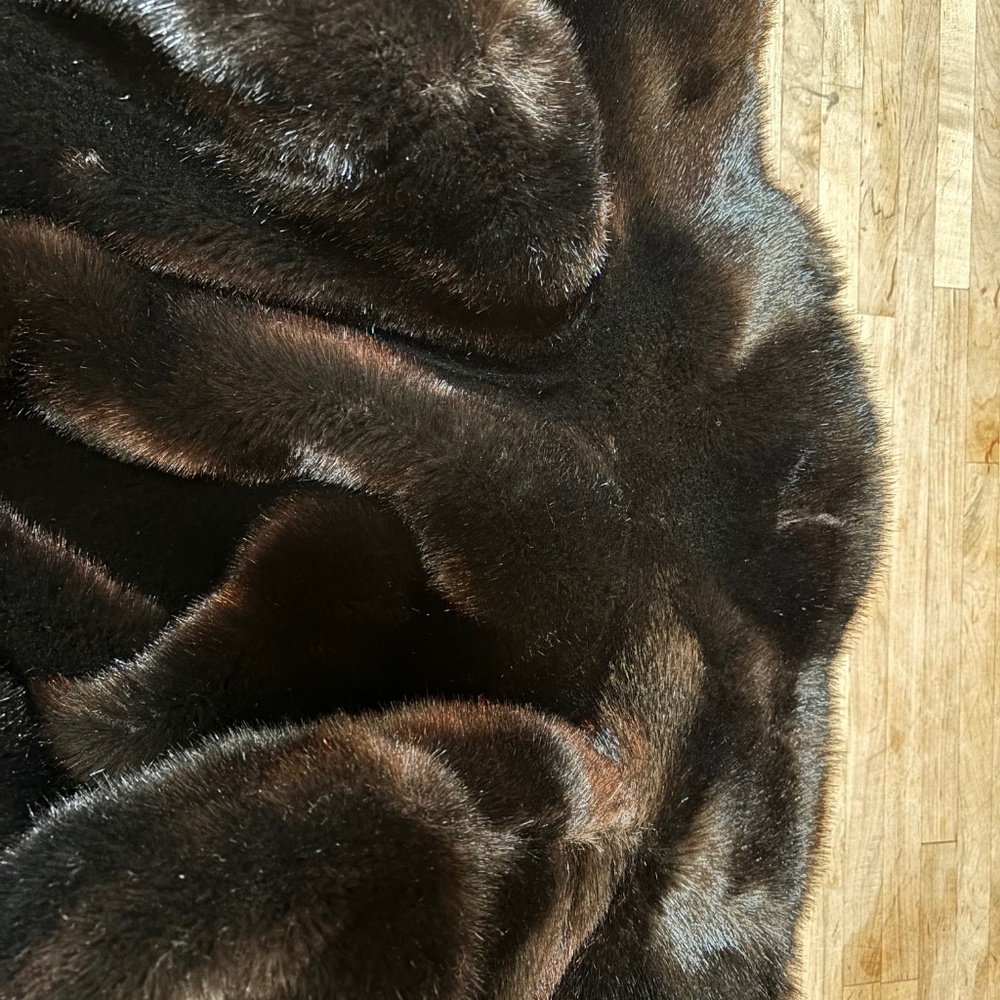 Tissavel of France Vintage Brown/Black Faux Fur Coat - Picture 7 of 8